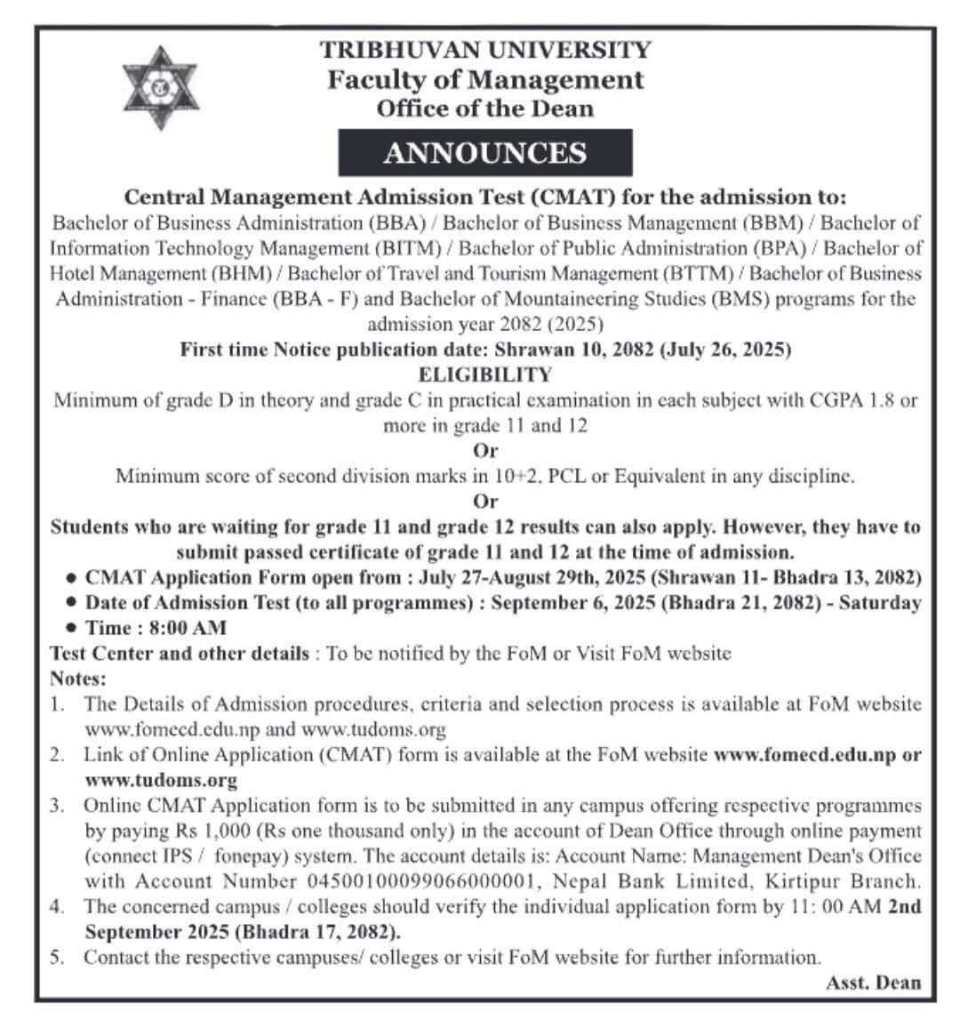 CMAT 2082 2025 Notice - TU FoM