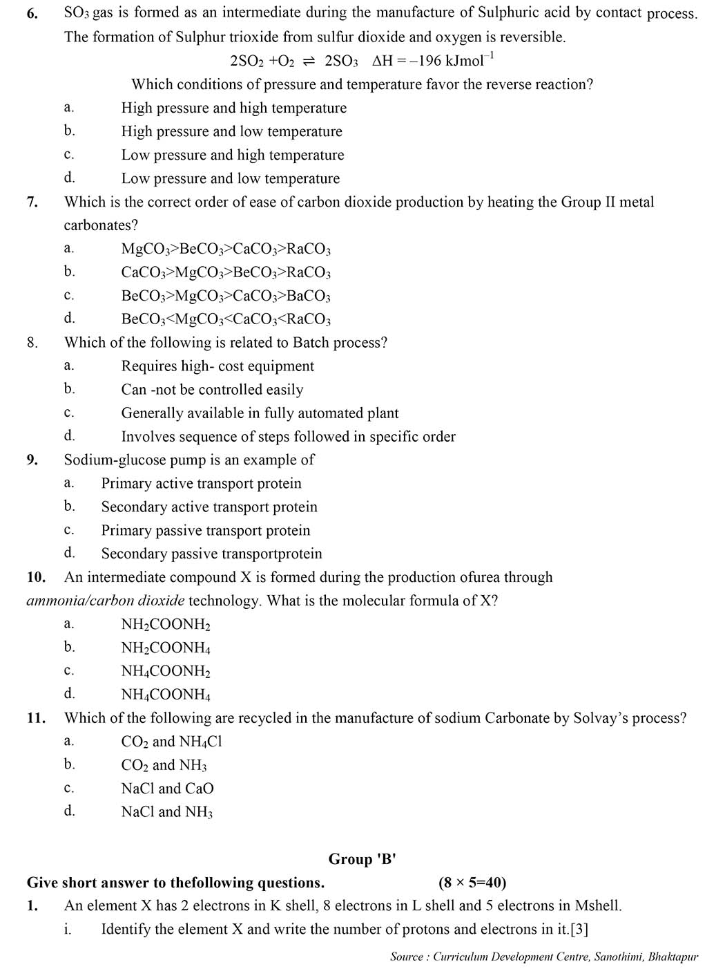 Class 11 Chemistry Model Question - Page 2