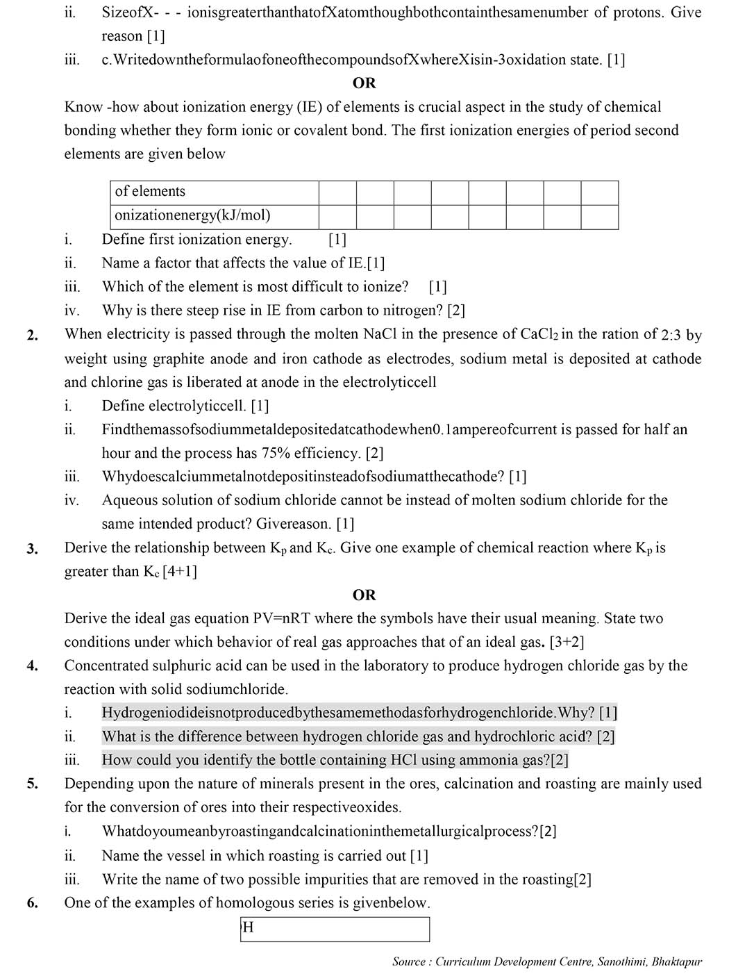 Class 11 Chemistry Model Question - Page 3