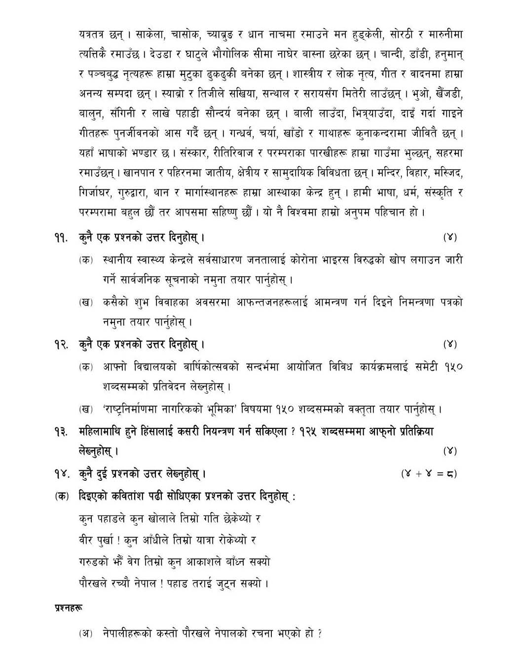 Class 11 Nepali Model Question - Page 5