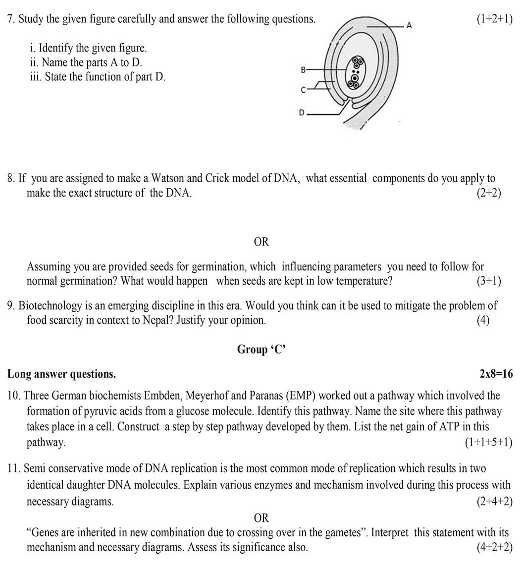 Class 12 Biology Model Question 2082 - Page 2