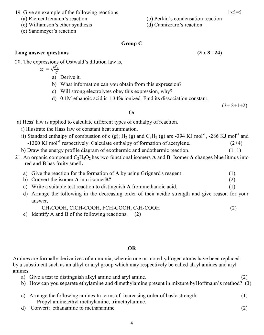 Class 12 Chemistry Model Question 2082 - Page 4